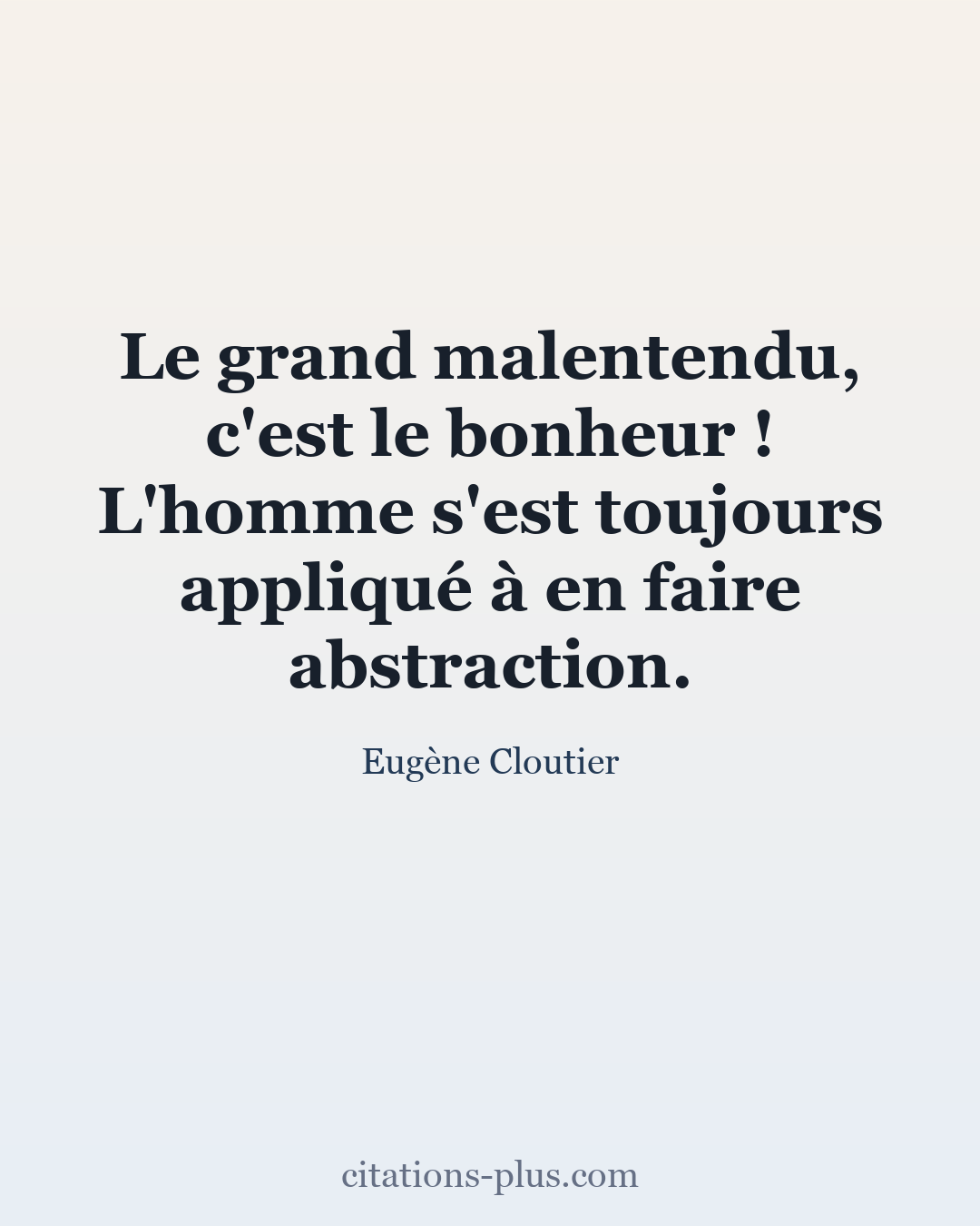 Carte Premium clair — Eugène Cloutier