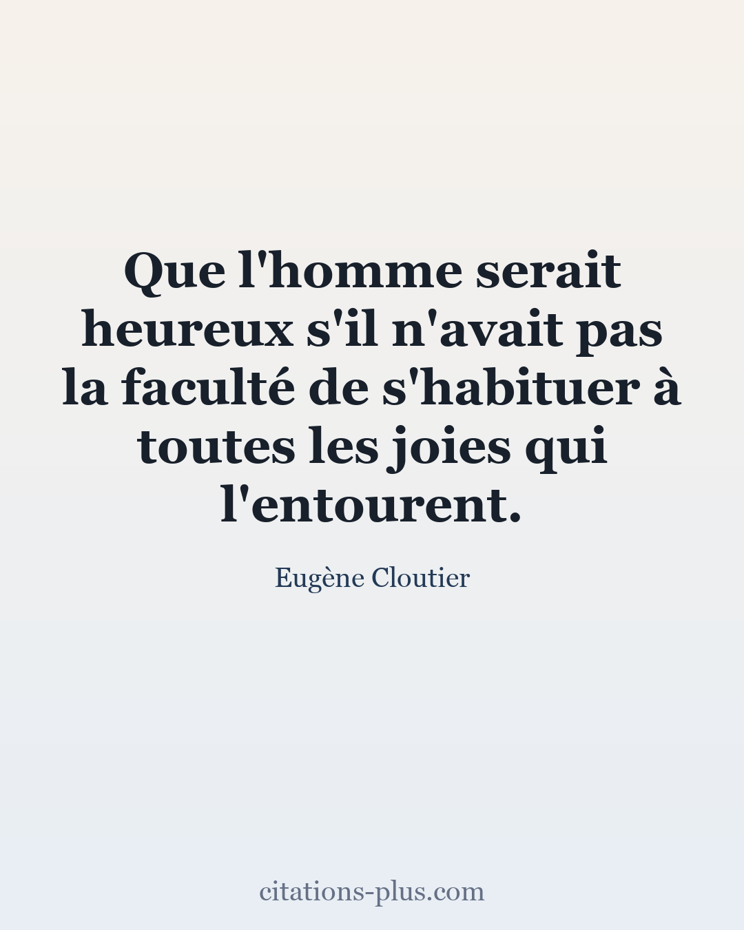 Carte Premium clair — Eugène Cloutier