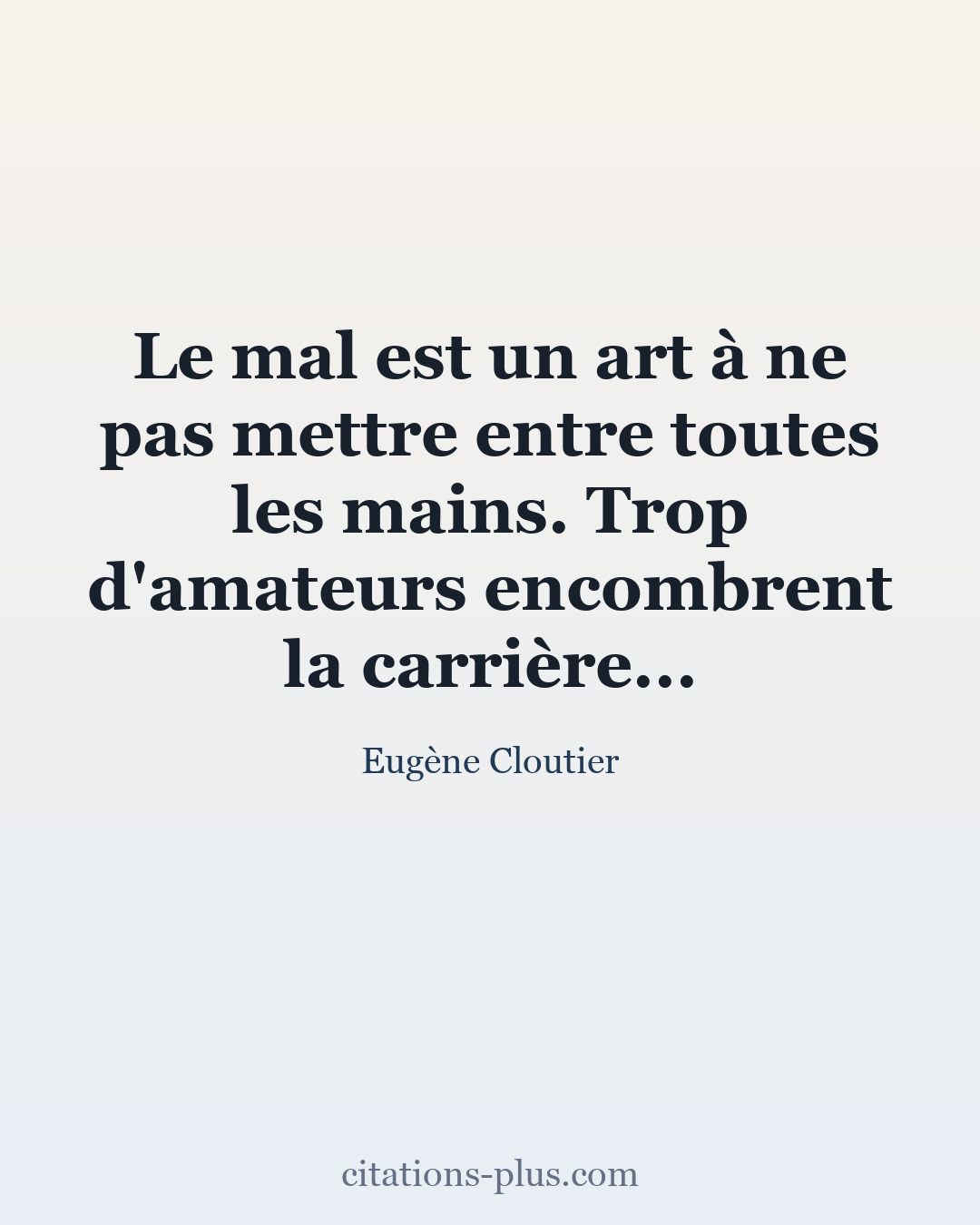 Carte Premium clair — Eugène Cloutier
