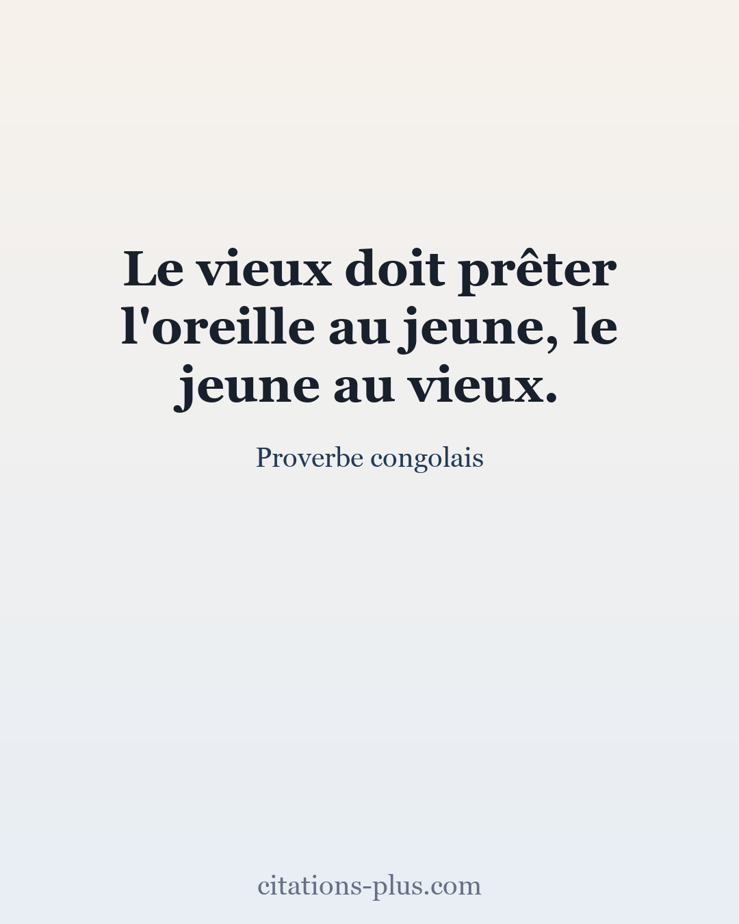 Carte Premium clair — Proverbe congolais
