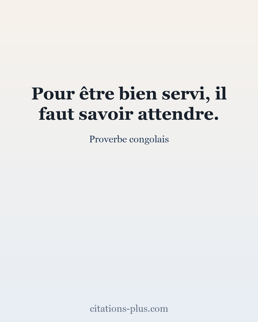 Carte Premium clair — Proverbe congolais
