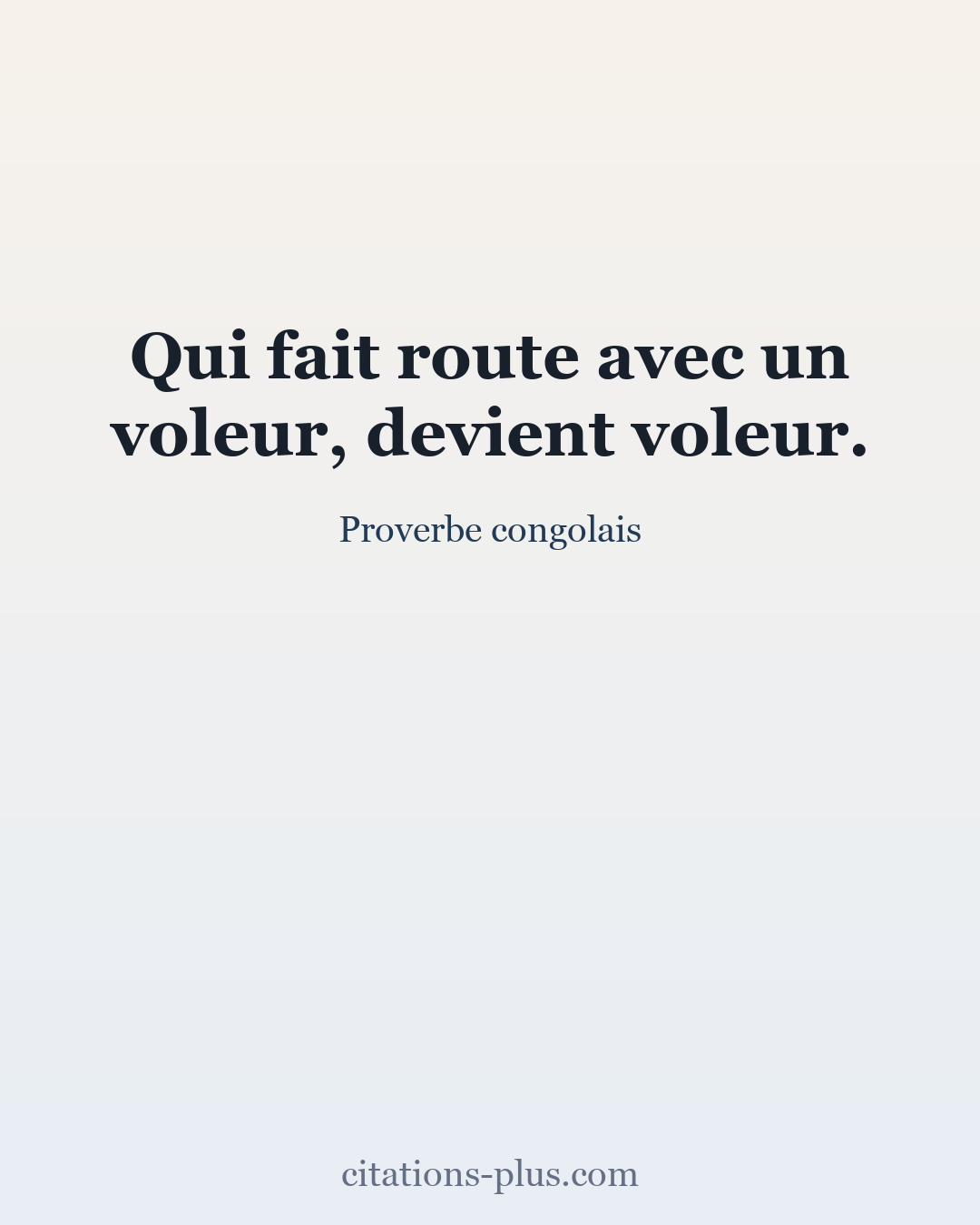 Carte Premium clair — Proverbe congolais