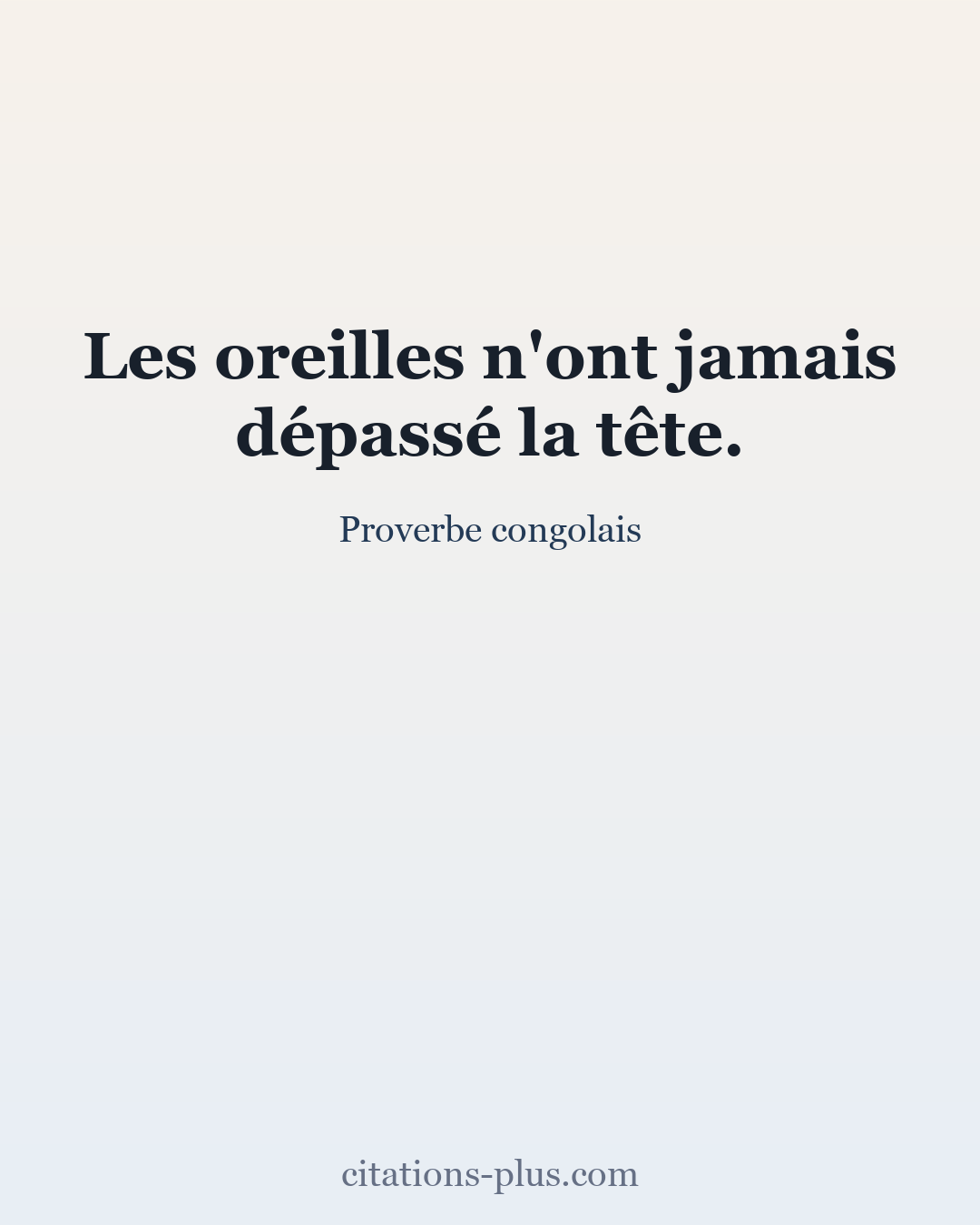 Carte Premium clair — Proverbe congolais