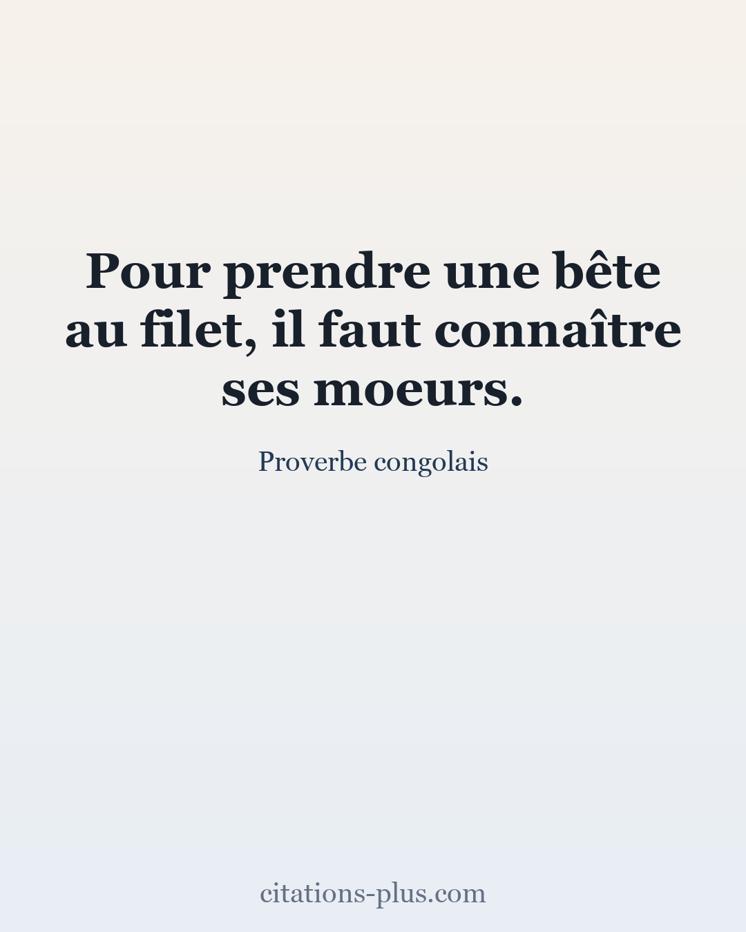 Carte Premium clair — Proverbe congolais