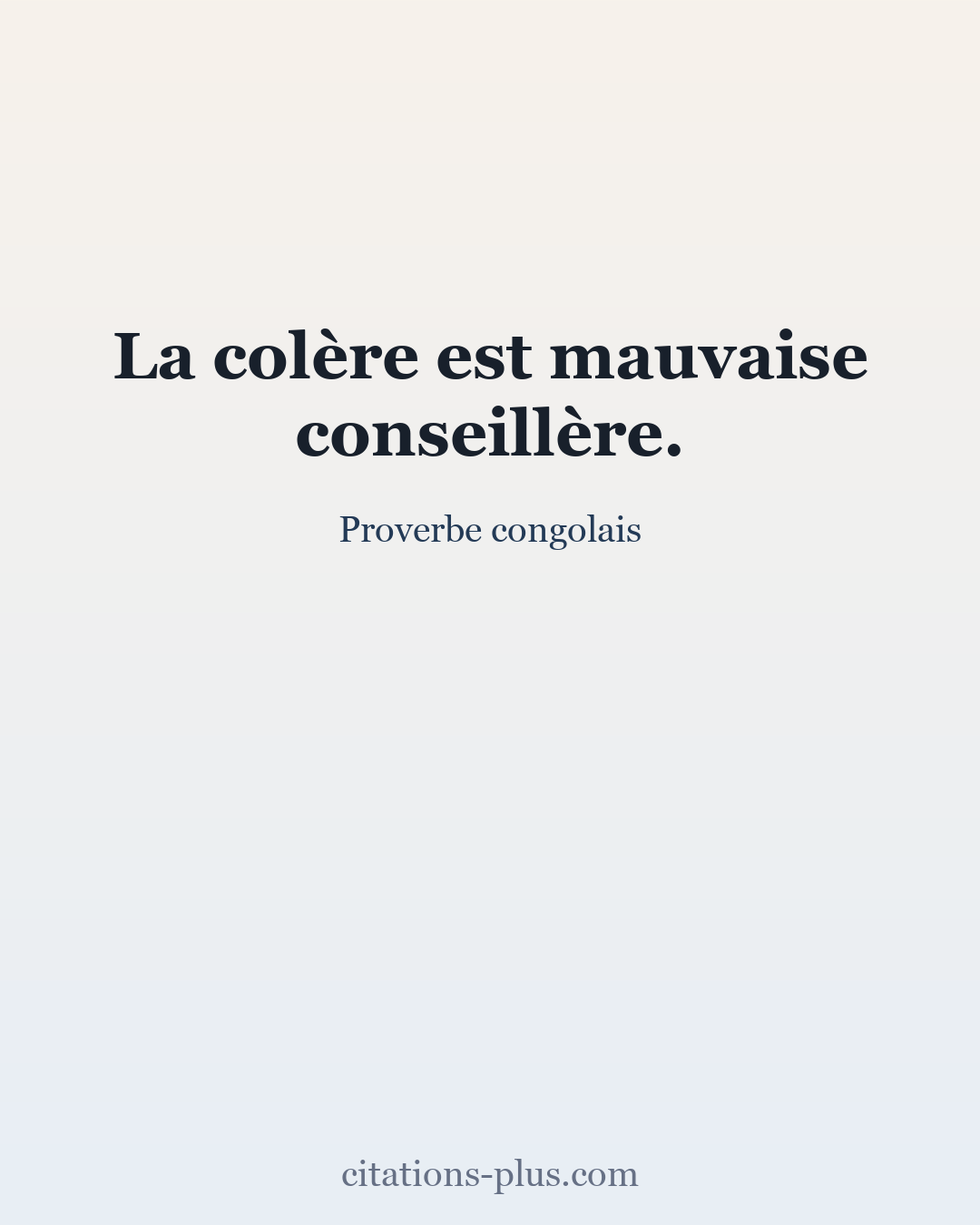 Carte Premium clair — Proverbe congolais