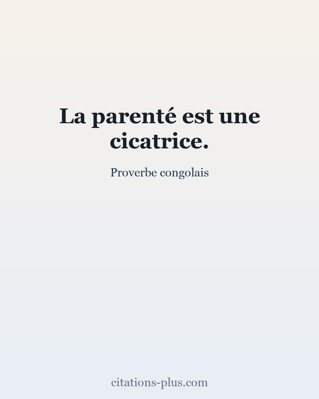 Carte Premium clair — Proverbe congolais