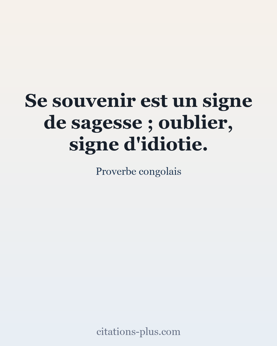 Carte Premium clair — Proverbe congolais