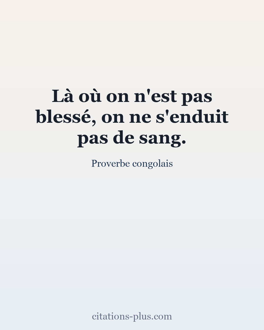 Carte Premium clair — Proverbe congolais