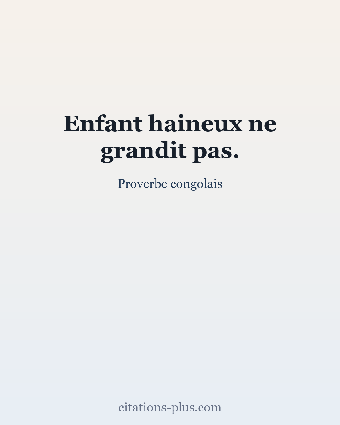 Carte Premium clair — Proverbe congolais