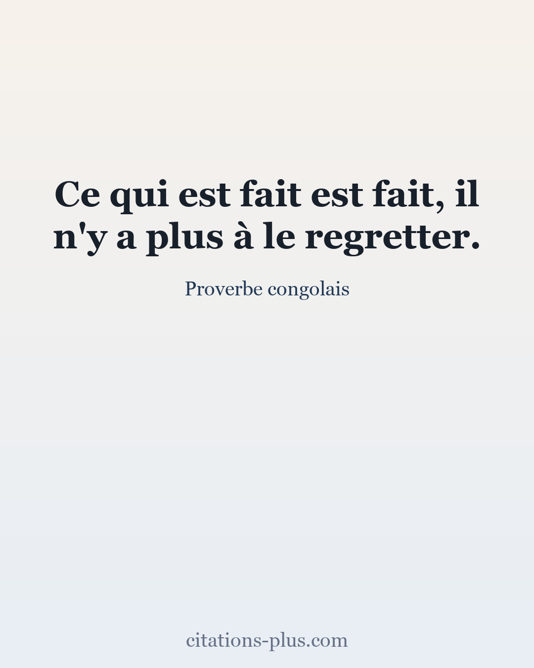 Carte Premium clair — Proverbe congolais