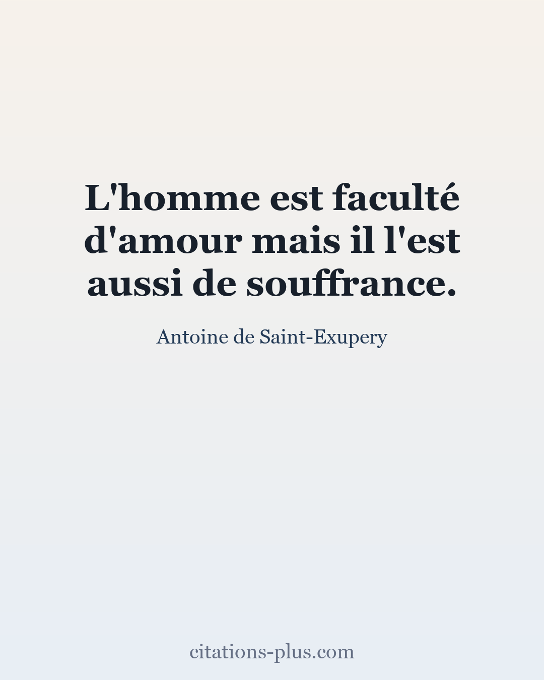Carte Premium clair — Antoine de Saint-Exupéry