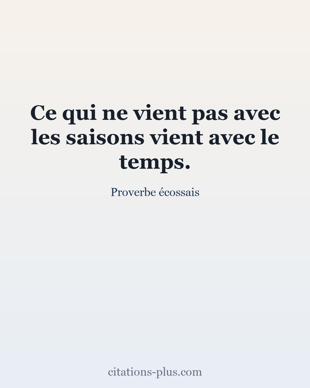 Carte Premium clair — Proverbe écossais