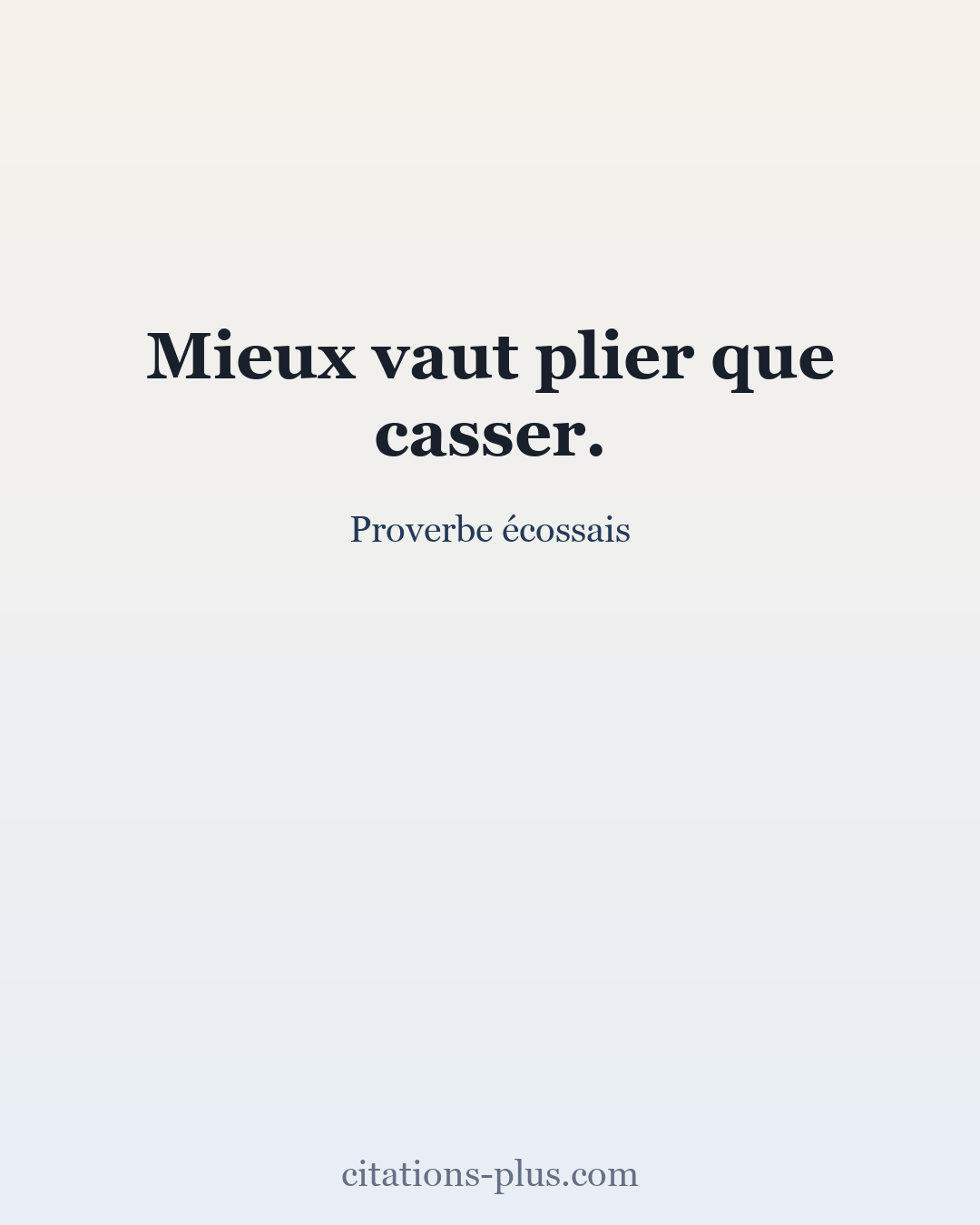 Carte Premium clair — Proverbe écossais