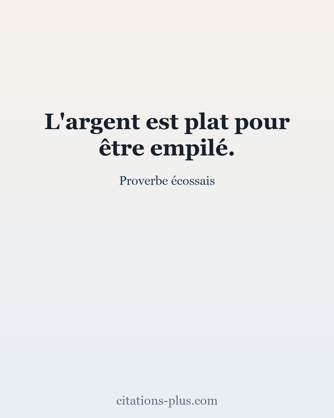 Carte Premium clair — Proverbe écossais