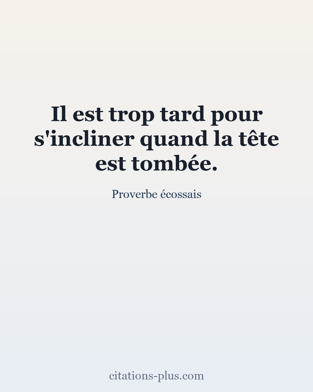 Carte Premium clair — Proverbe écossais
