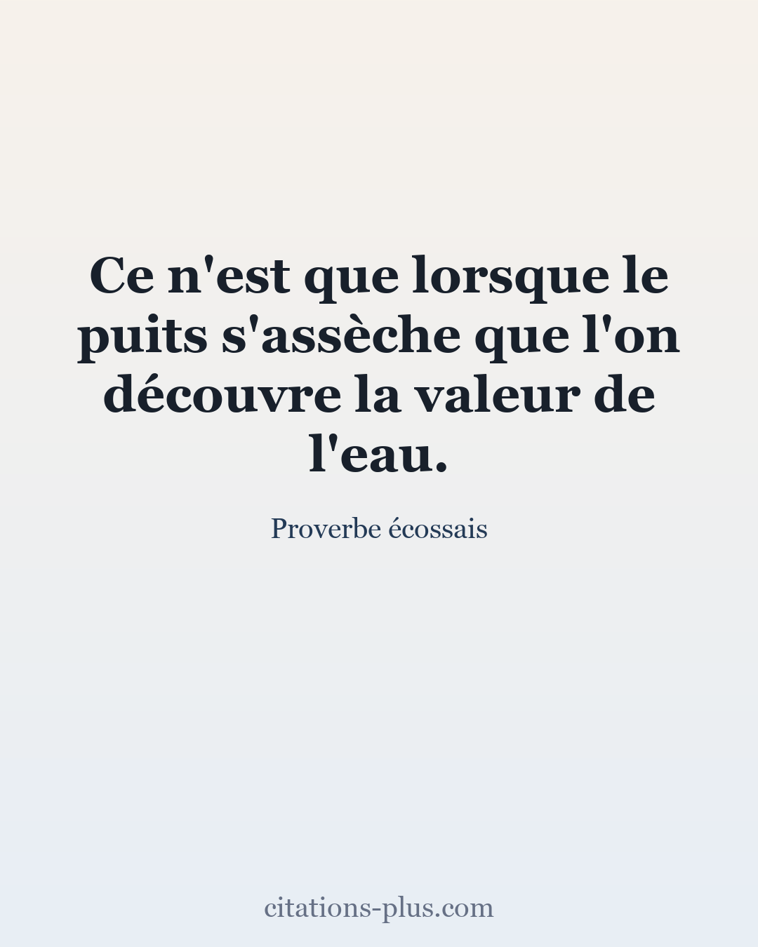 Carte Premium clair — Proverbe écossais