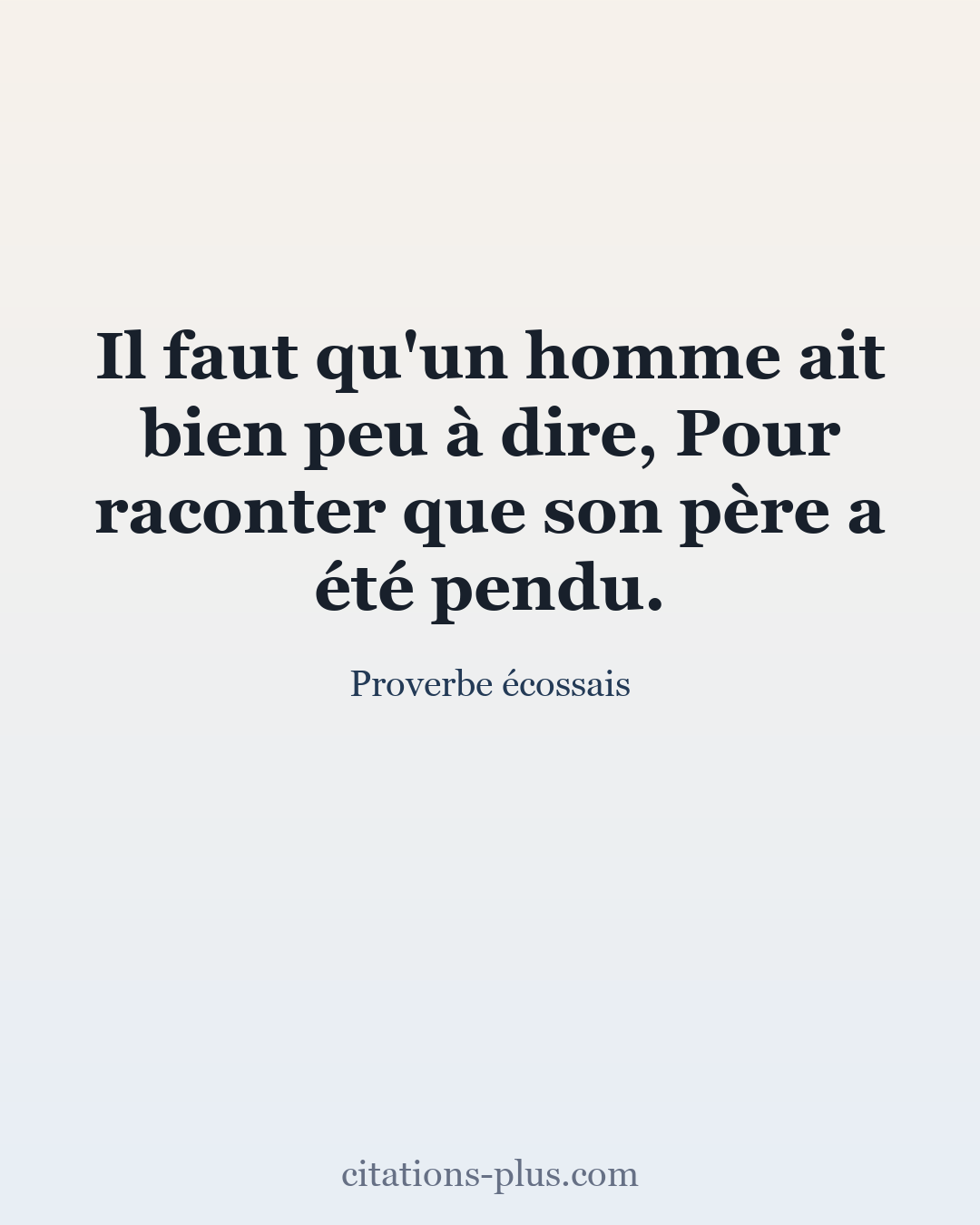 Carte Premium clair — Proverbe écossais