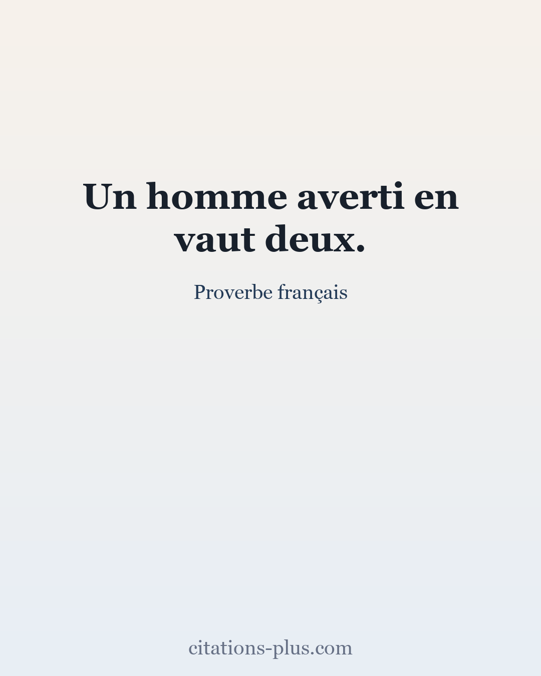 Carte Premium clair — Proverbe français