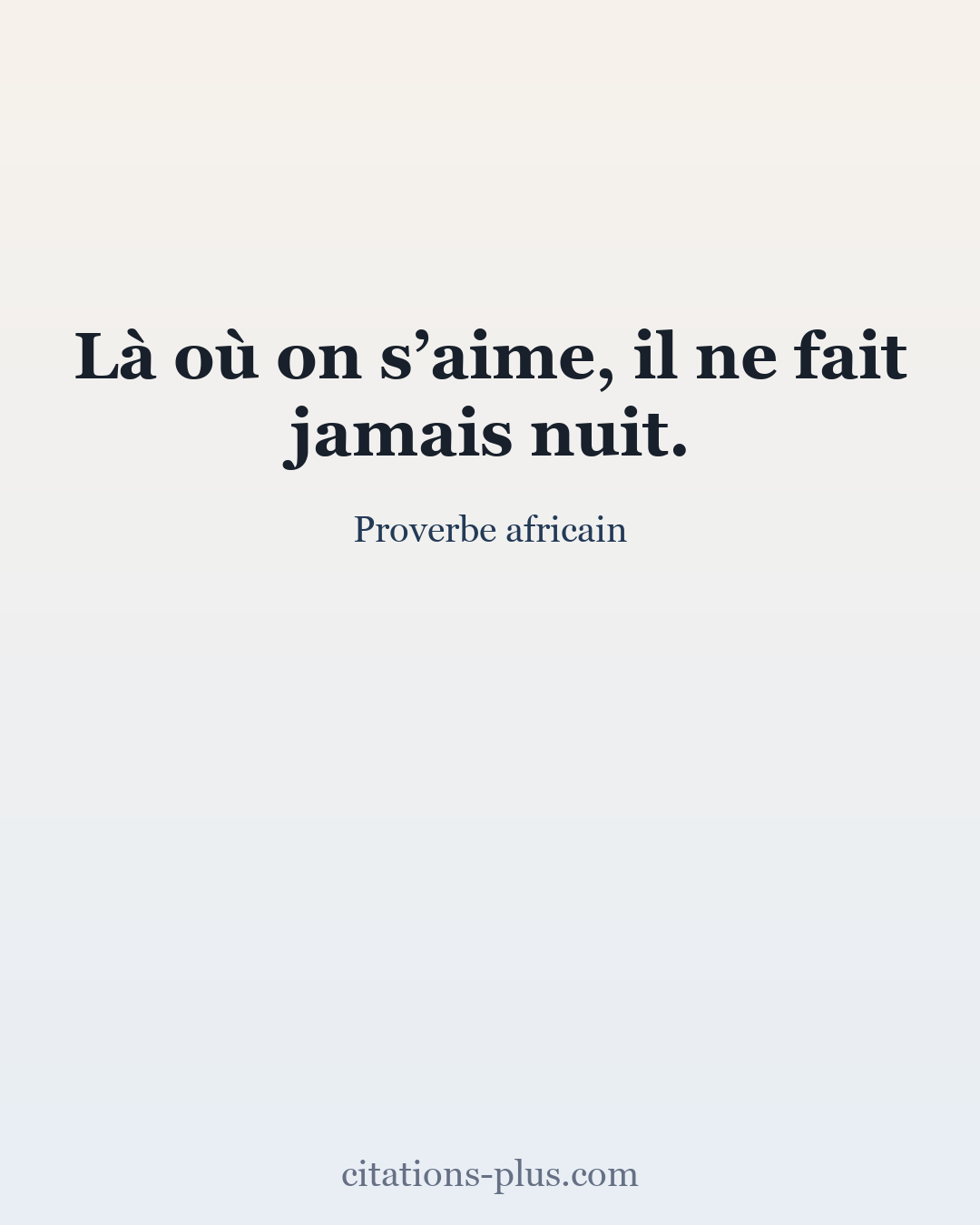 Carte Premium clair — Proverbe africain