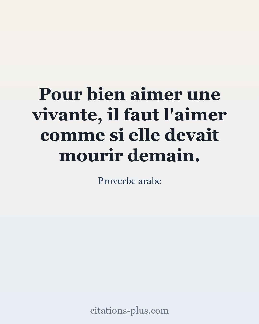 Carte Premium clair — Proverbe arabe