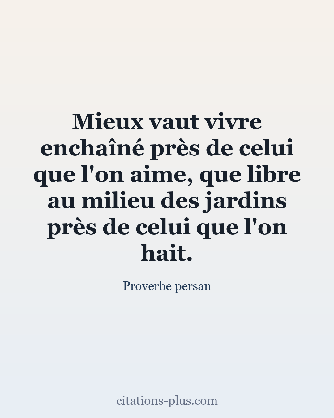 Carte Premium clair — Proverbe persan