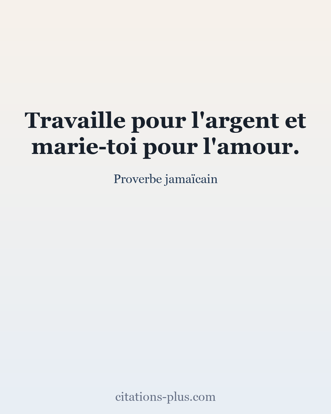 Carte Premium clair — Proverbe jamaïcain