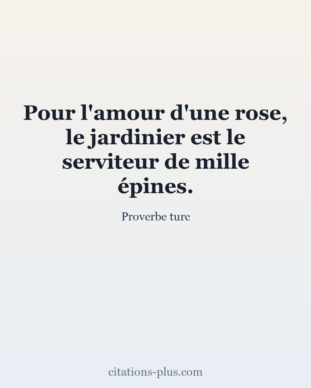 Carte Premium clair — Proverbe turc