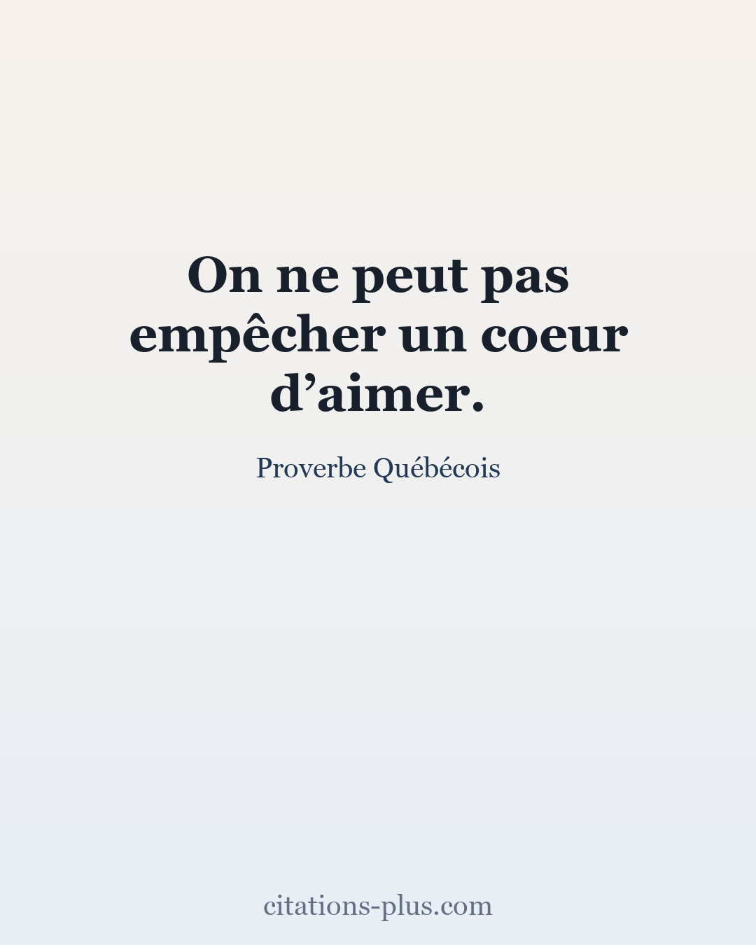 Carte Premium clair — Proverbe Québécois