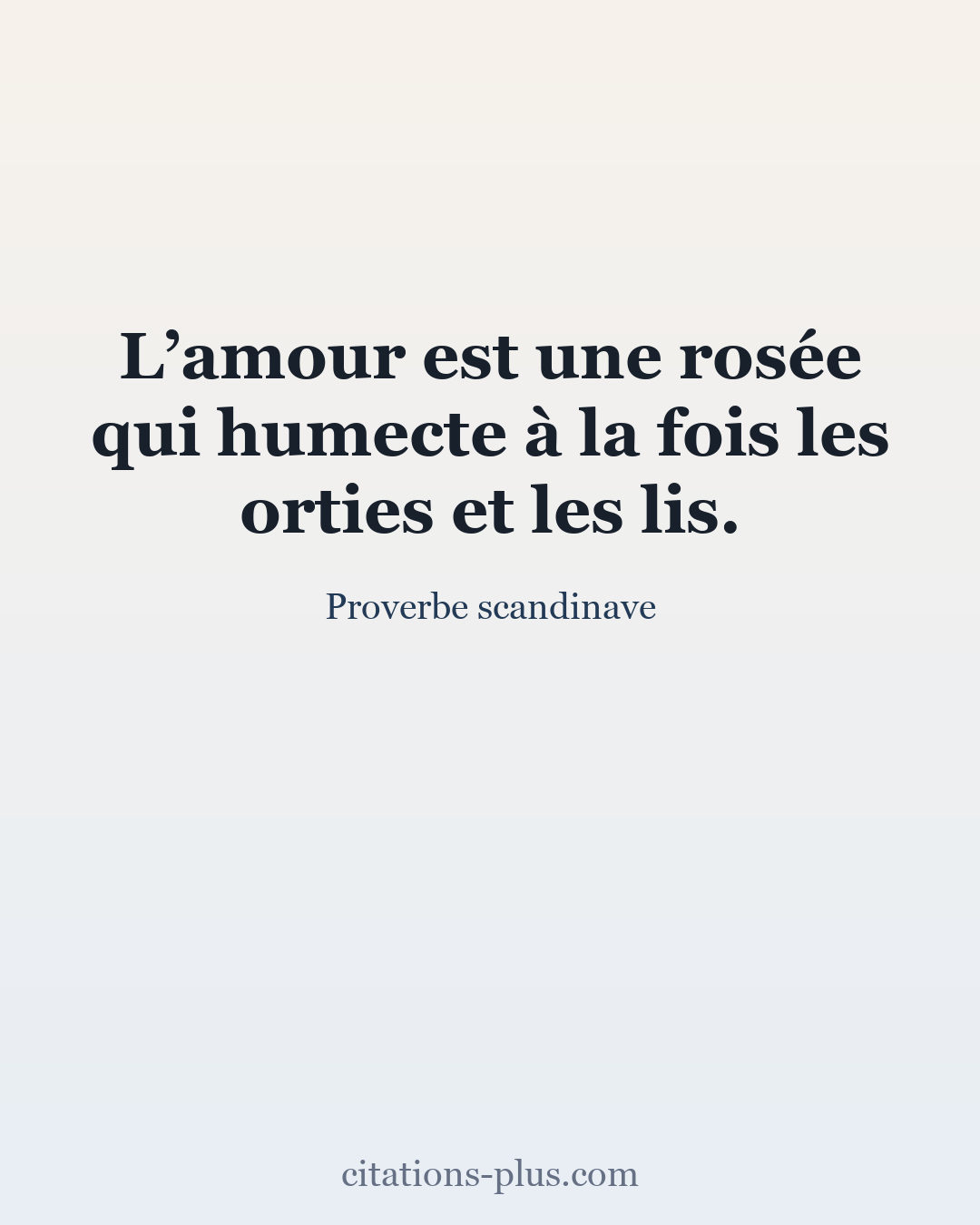 Carte Premium clair — Proverbe scandinave