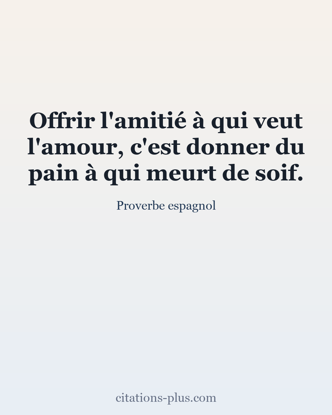 Carte Premium clair — Proverbe espagnol