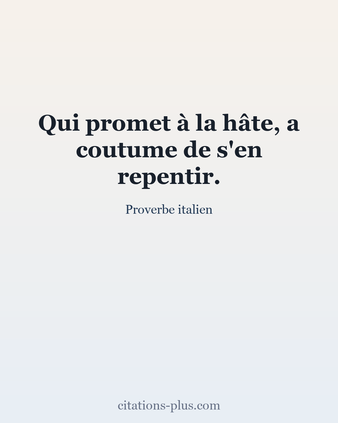 Carte Premium clair — Proverbe italien