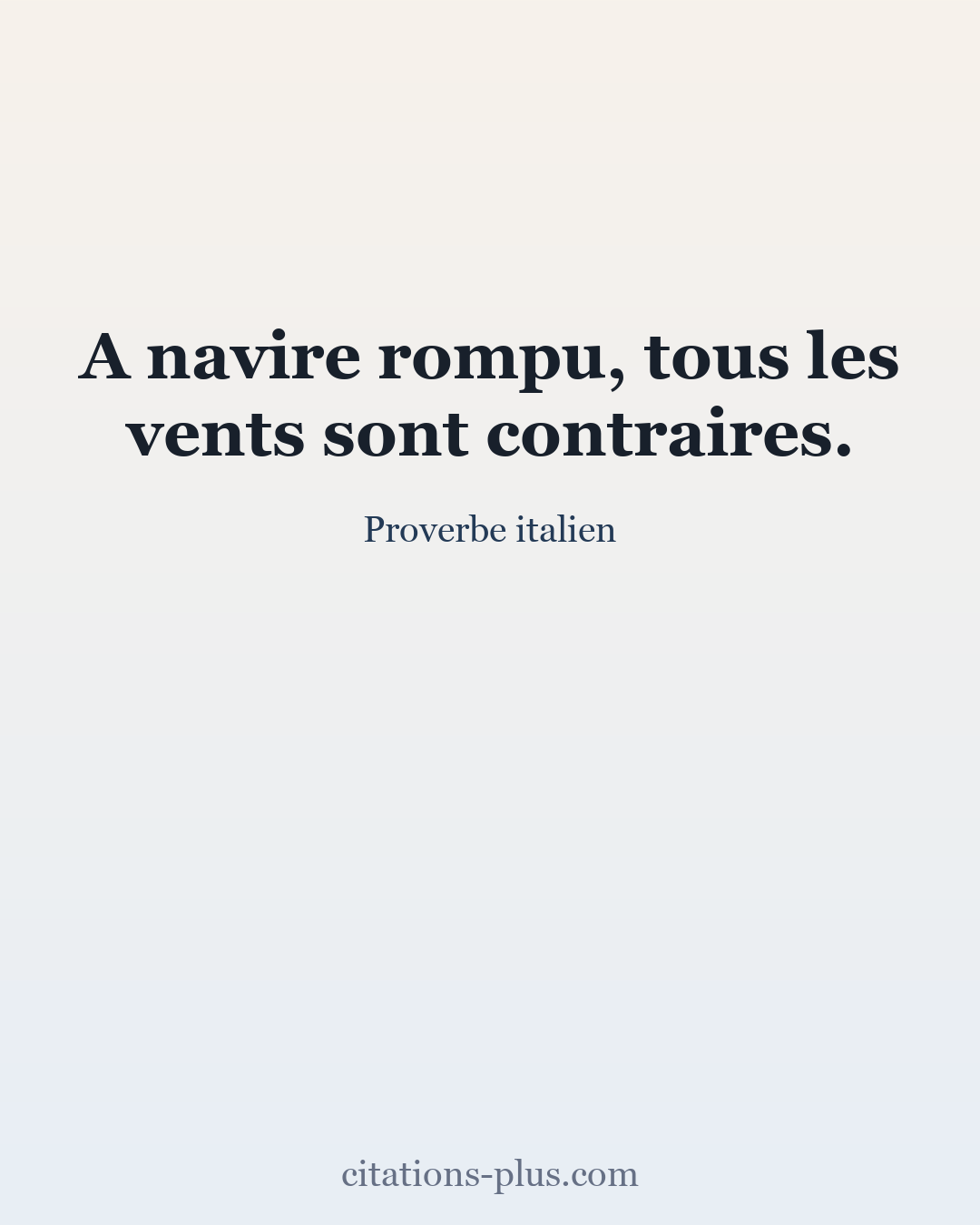 Carte Premium clair — Proverbe italien