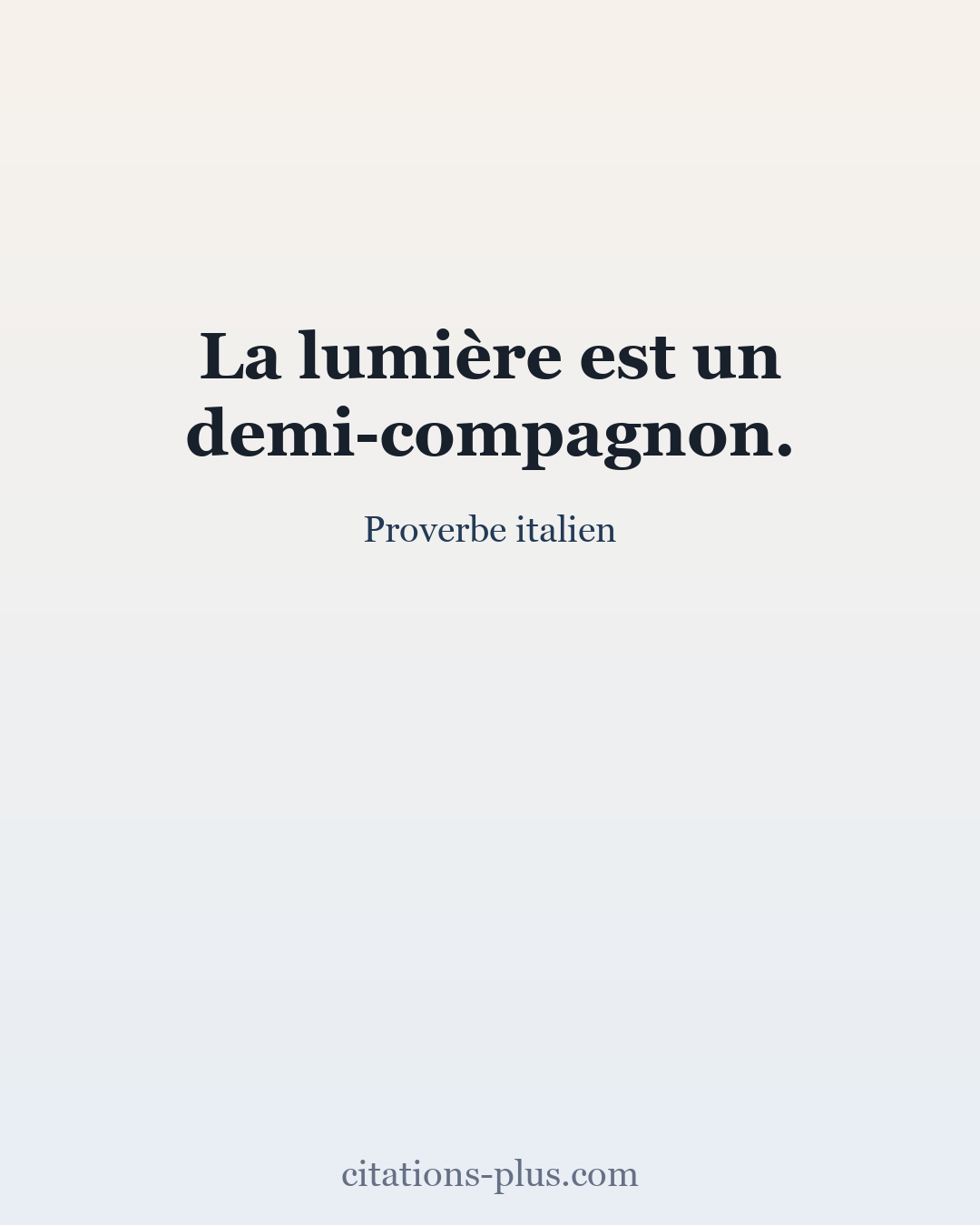 Carte Premium clair — Proverbe italien