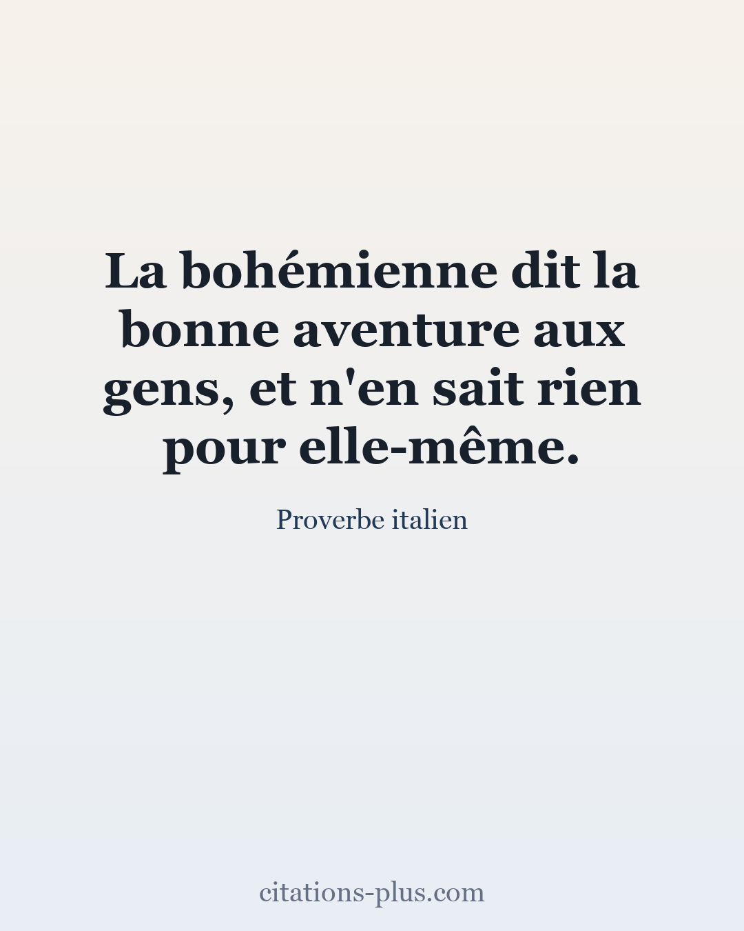 Carte Premium clair — Proverbe italien