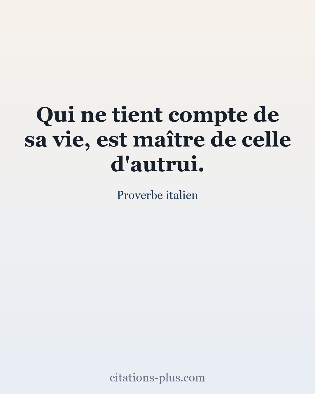 Carte Premium clair — Proverbe italien