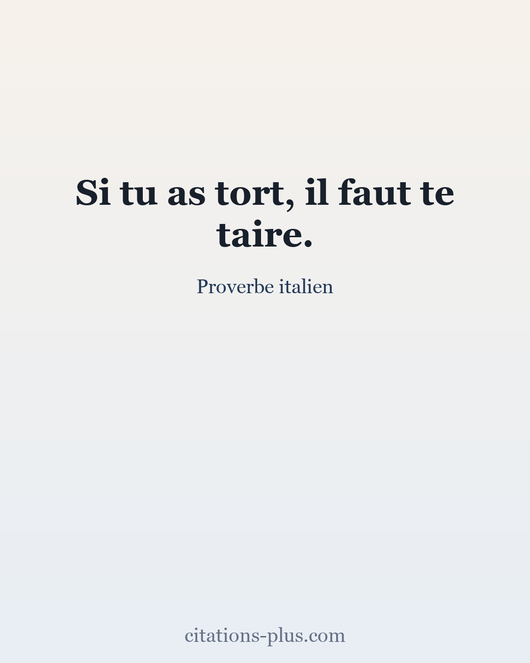 Carte Premium clair — Proverbe italien