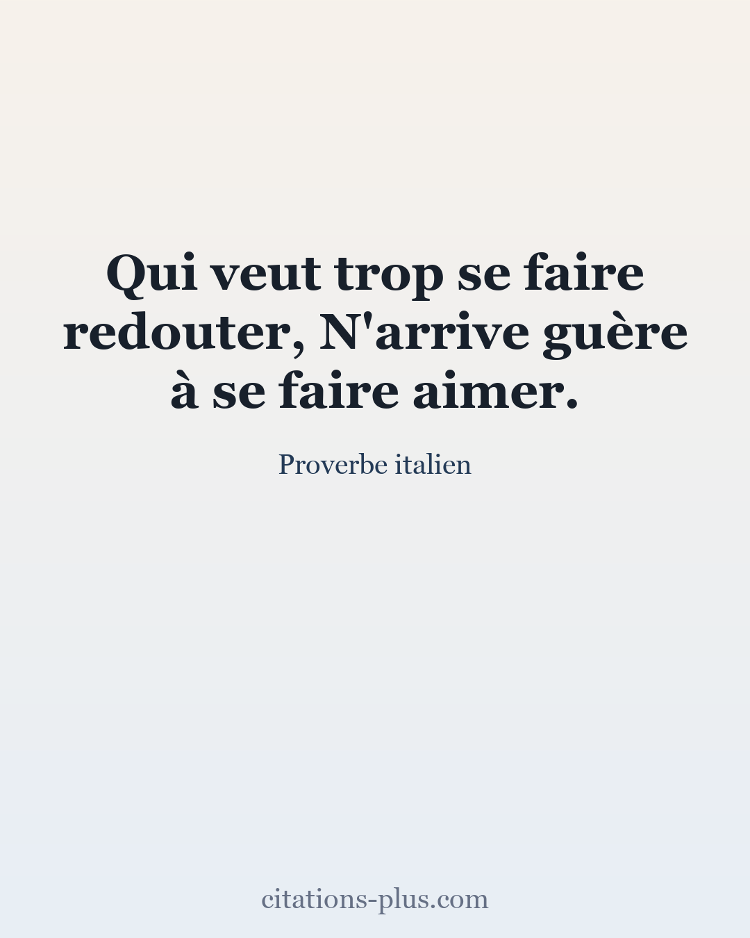 Carte Premium clair — Proverbe italien