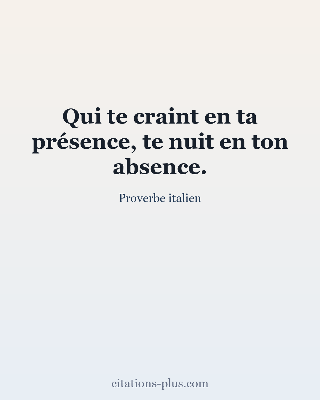Carte Premium clair — Proverbe italien