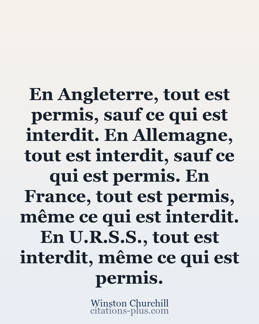 Carte Premium clair — Winston Churchill