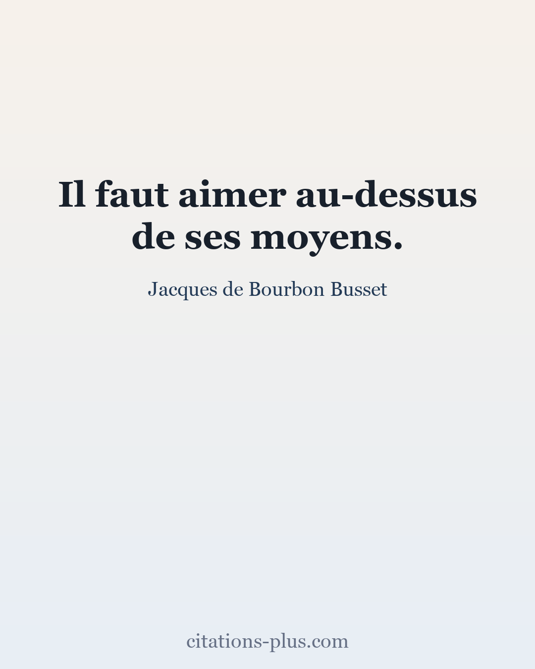 Carte Premium clair — Jacques de Bourbon Busset