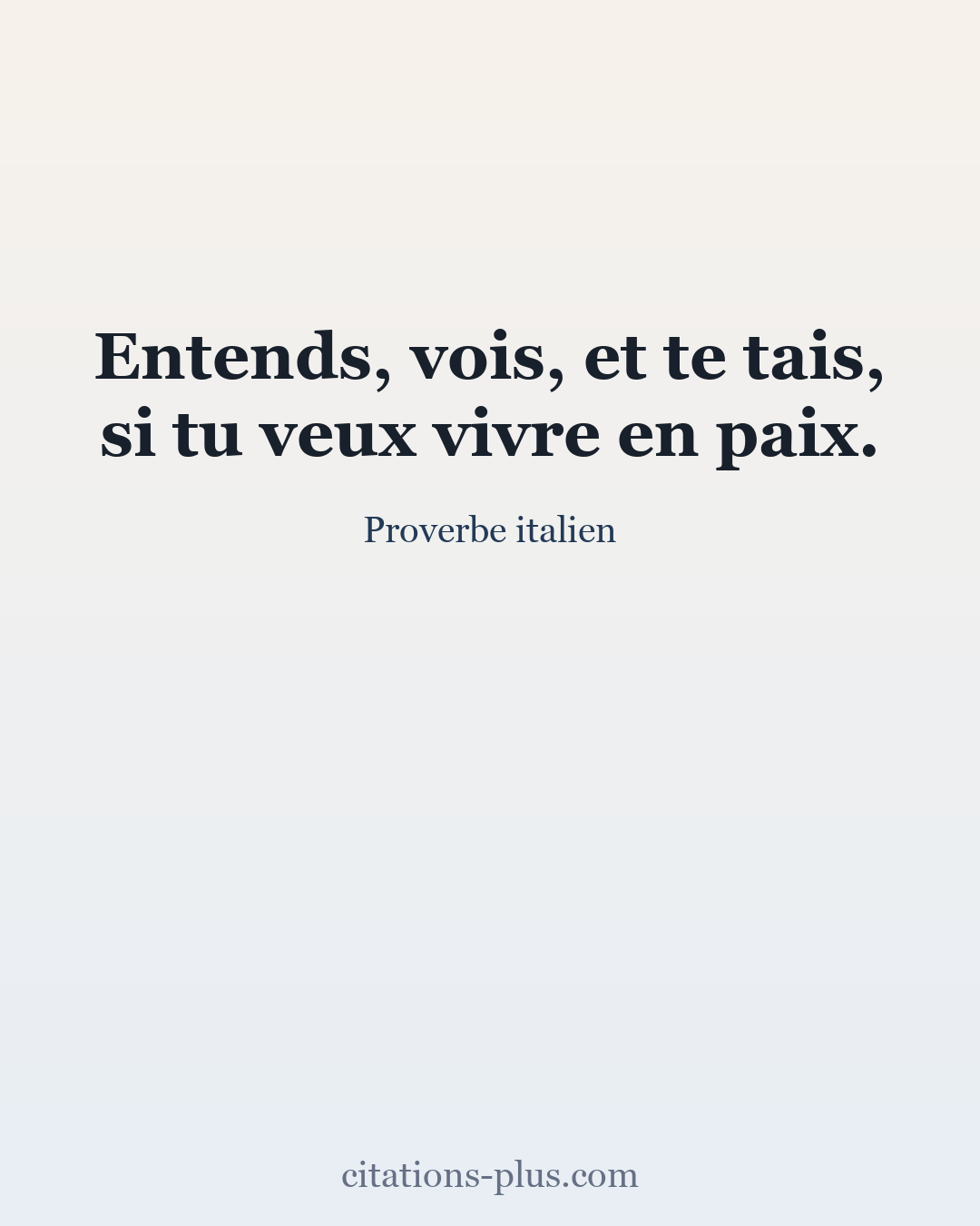 Carte Premium clair — Proverbe italien