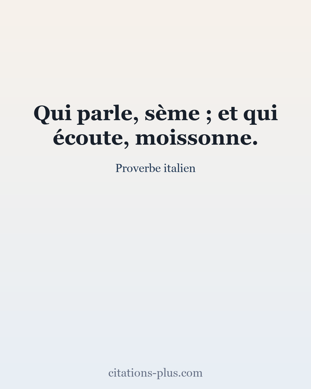 Carte Premium clair — Proverbe italien