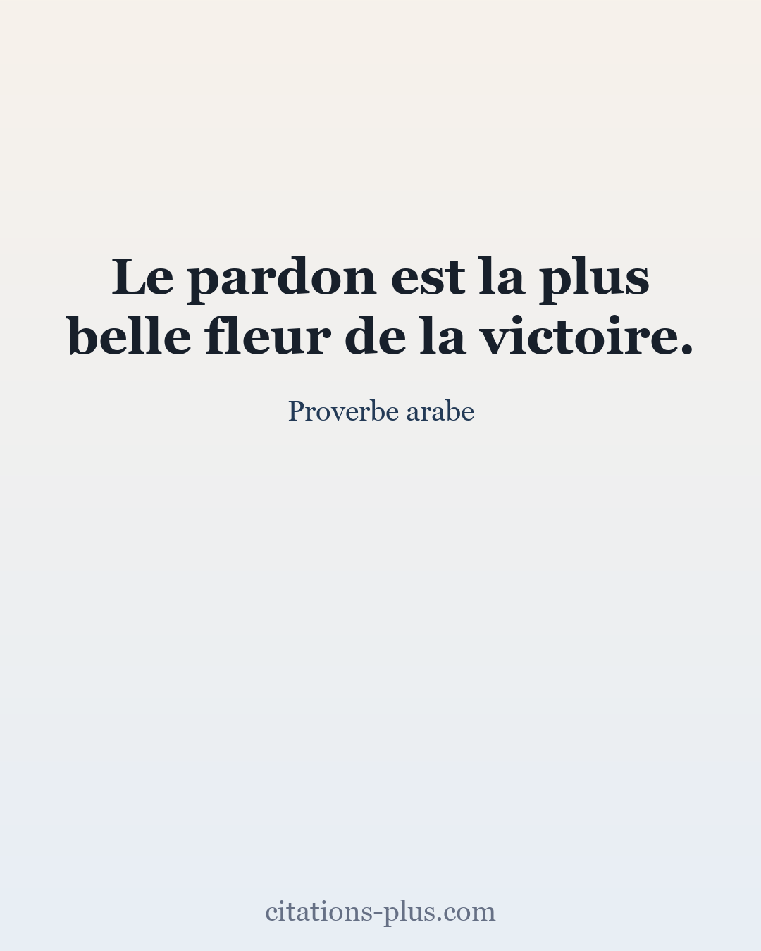 Carte Premium clair — Proverbe arabe