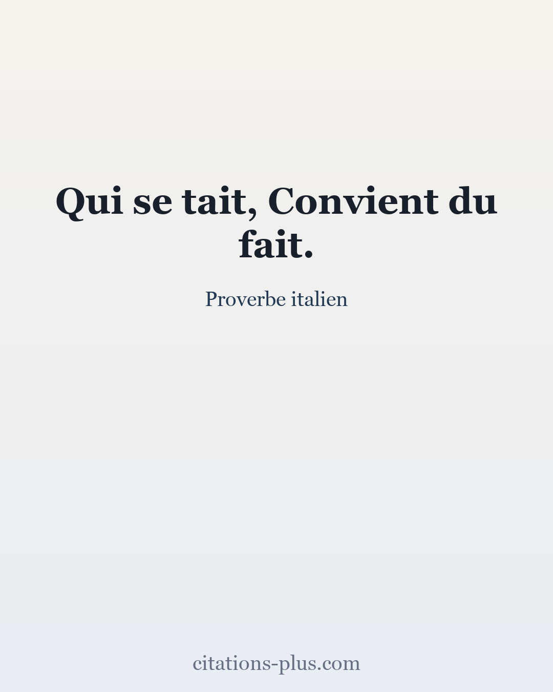Carte Premium clair — Proverbe italien