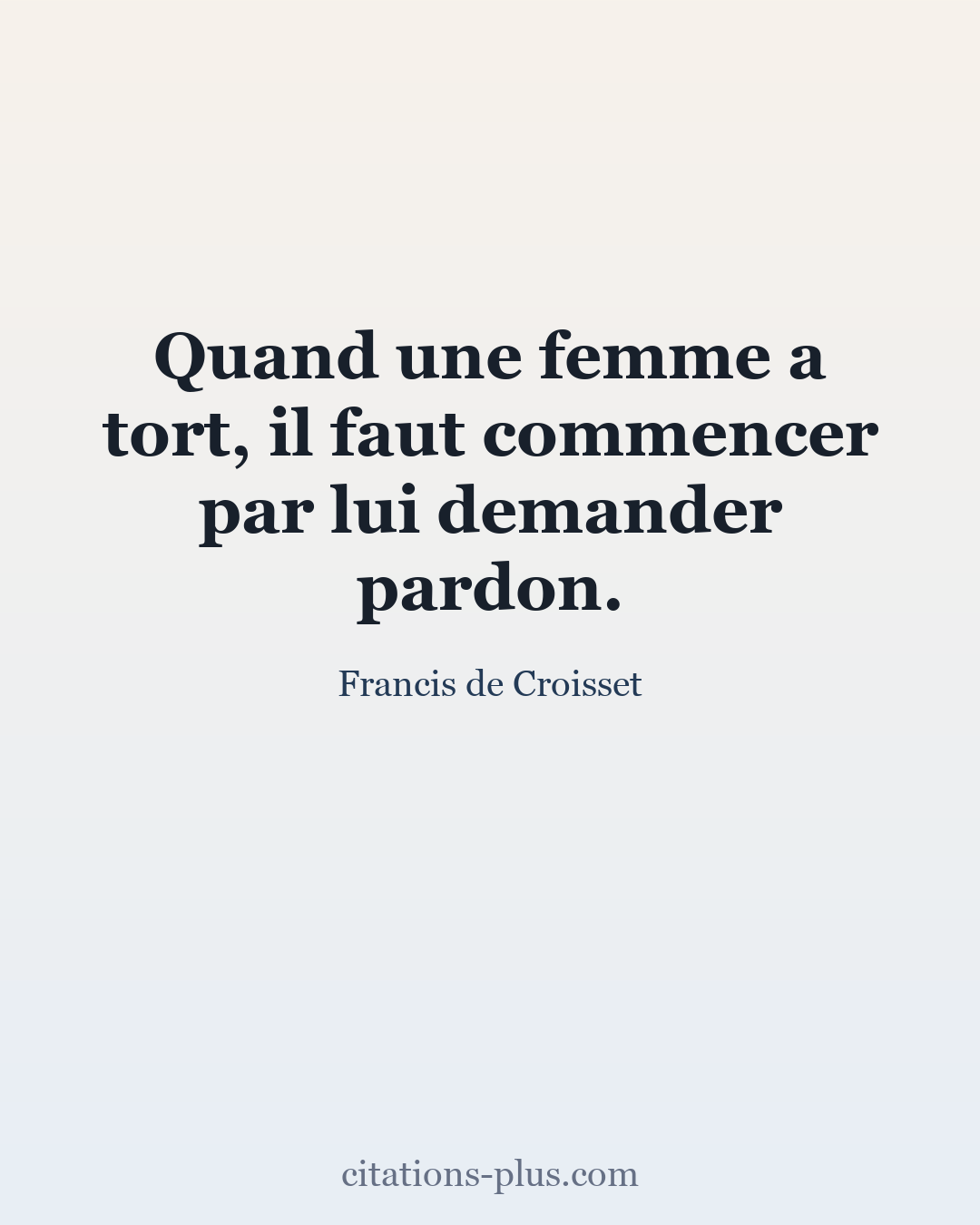 Carte Premium clair — Francis de Croisset