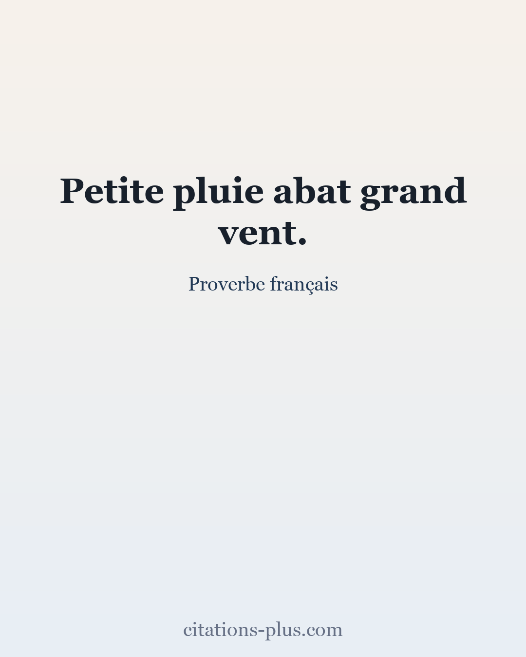 Carte Premium clair — Proverbe français
