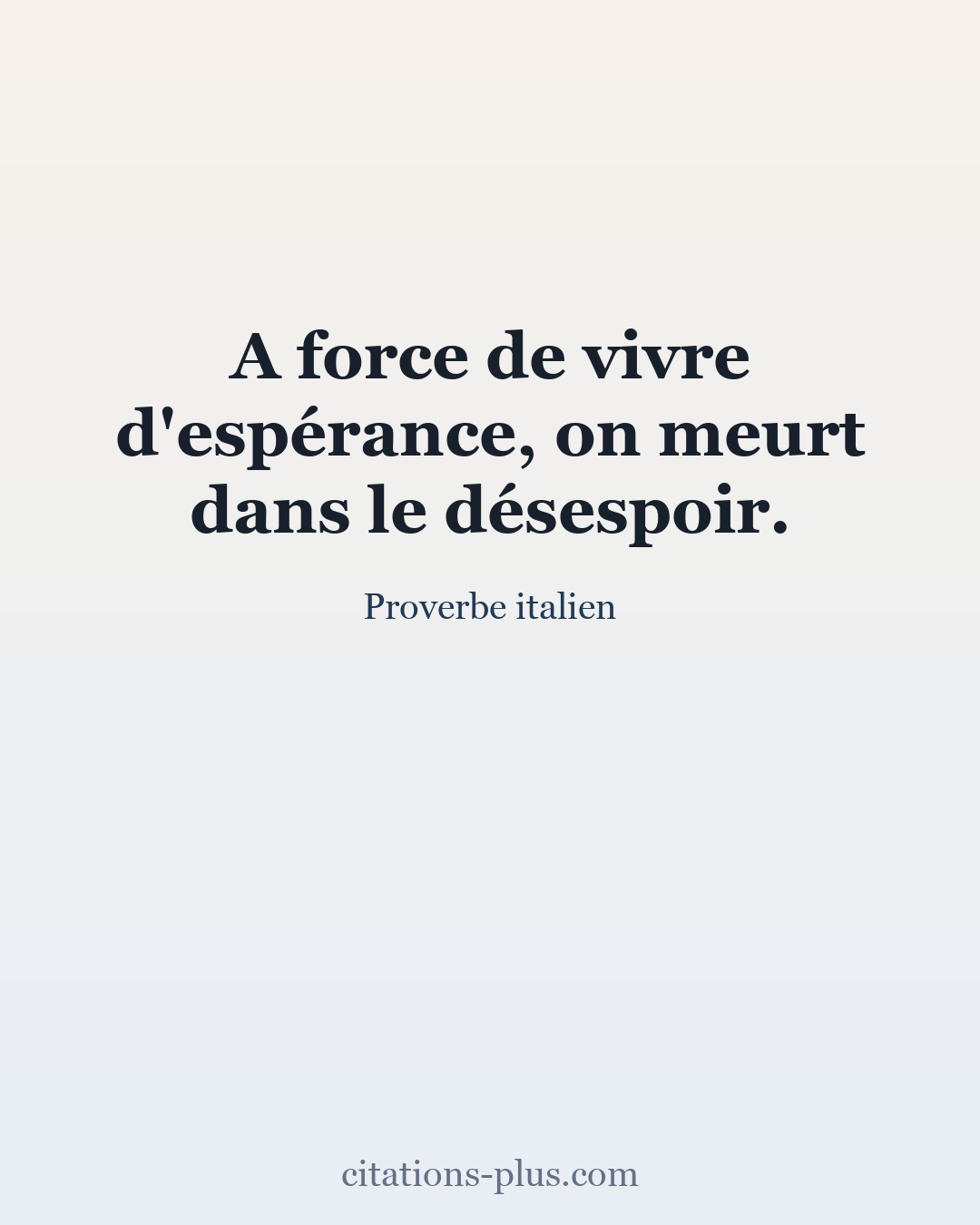 Carte Premium clair — Proverbe italien