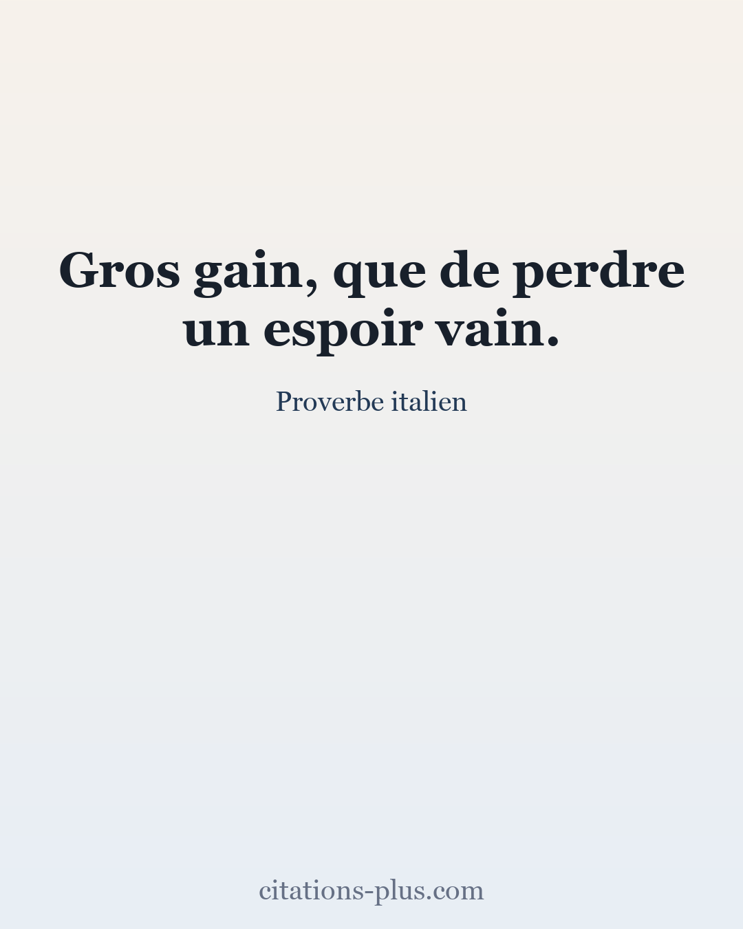 Carte Premium clair — Proverbe italien