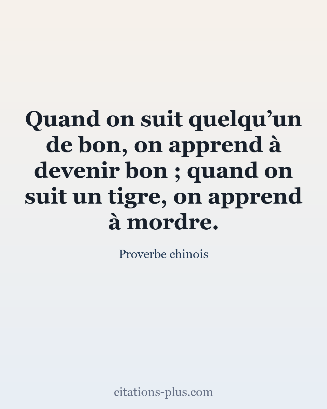 Carte Premium clair — Proverbe chinois