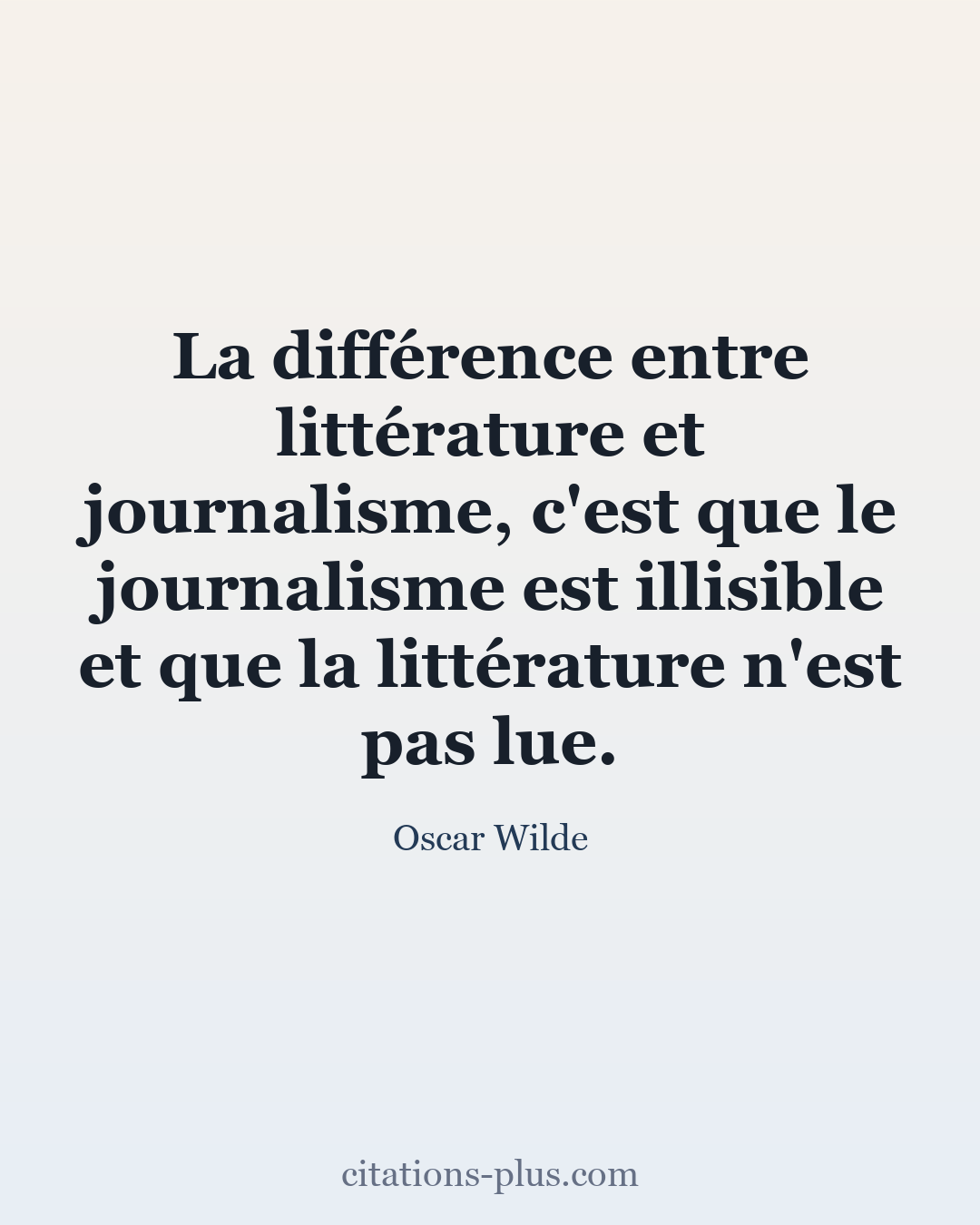 Carte Premium clair — Oscar Wilde